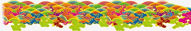 彩色中国风花纹装饰