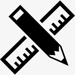 铅笔和尺子跨学校的材料图标