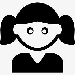 女性儿童两马尾图标
