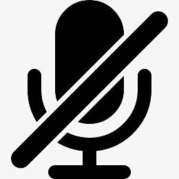 具有用于静音音频的声音接口符号的麦克风图标