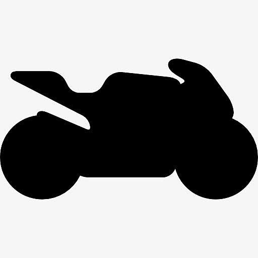 摩托车黑色侧面剪影图标
