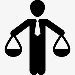 人体平衡规模的商人图标