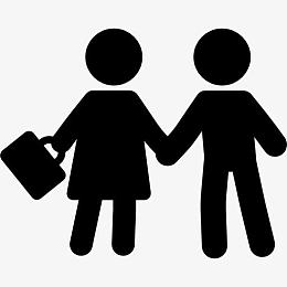 男人和女人的合作伙伴图标