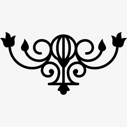 花蕾设计的藤和叶子的轮廓图标