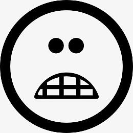 害怕表情的方脸图标