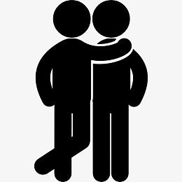 男人抱着一个朋友图标