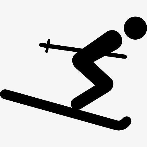 滑雪的剪影图标