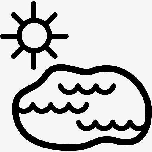 阳光和湖心岛的图标