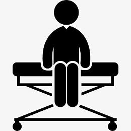 人坐在医用担架图标