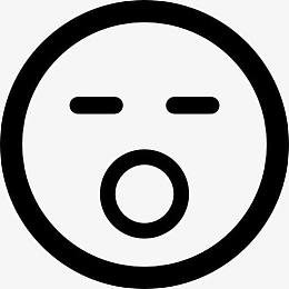 疲惫的表情的脸张开嘴，闭上眼睛图标