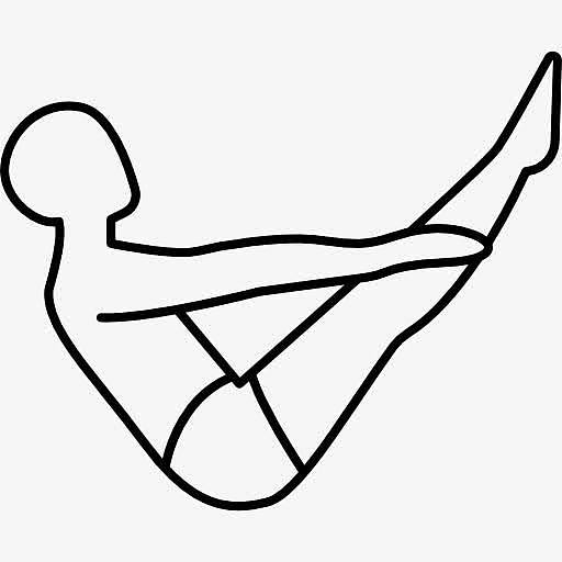 人在地板上弯曲身体图标