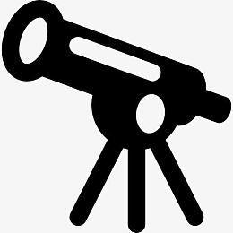 望远镜天文学的工具观察空间距离图标
