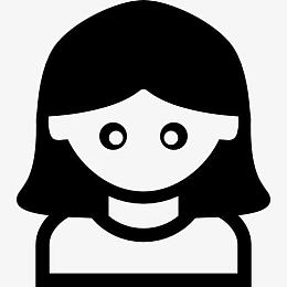 女孩的黑色直发图标