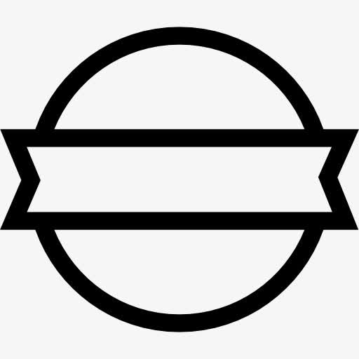 圆形徽章和锋面的旗帜图标