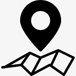 地图与销小符号一个圆圈内图标