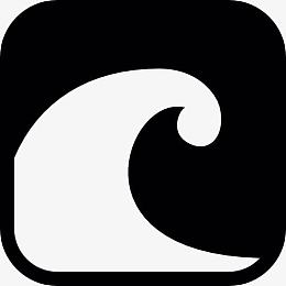 海啸，巨大的海浪在圆形广场图标