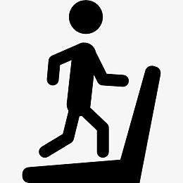男人的身影跑在跑步机图标