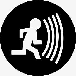 人跑警报声循环符号图标