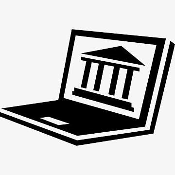 笔记本电脑屏幕上古色古香的历史建筑图标