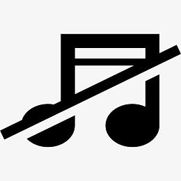 没有音乐符号音符斜线图标