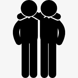 男性朋友拥抱肩并肩图标