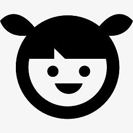女孩的脸上两个小马尾图标