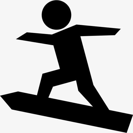 冲浪的剪影图标