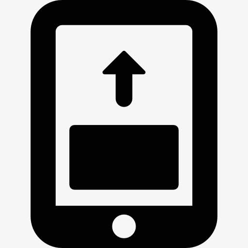 智能手机和上箭头图标