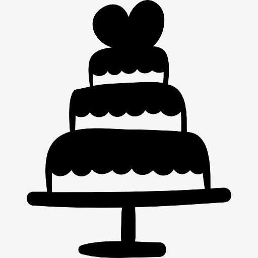 婚礼蛋糕的心图标