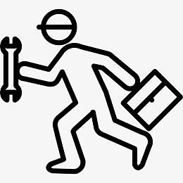 运行维修人用扳手和工具图标