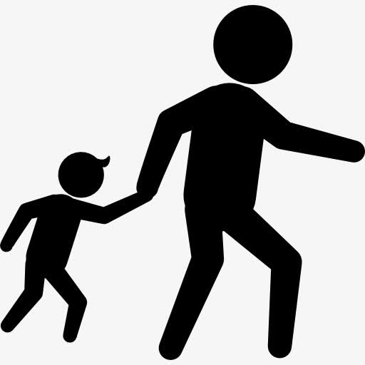 罪犯的轮廓的成人与儿童图标