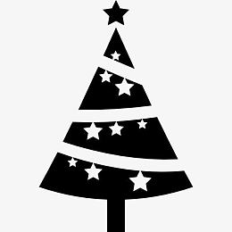 圣诞树装饰着星星图标