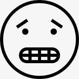 担心脸概述中风图标