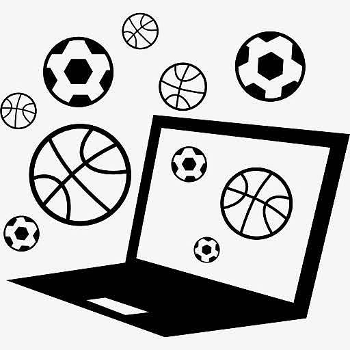 计算机与足球和篮球球图标