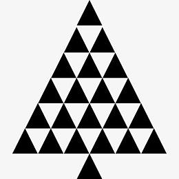 圣诞树形成的三角形图标