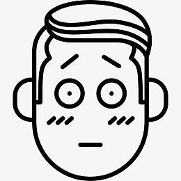 混乱的男孩脸图标