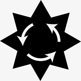 星形圆形箭头圈图标