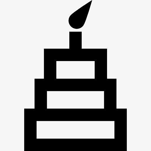 三层蛋糕与蜡烛上图标