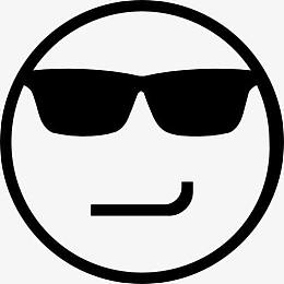 傻笑的表情的脸带着墨镜图标