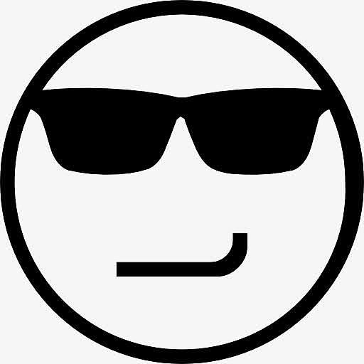 傻笑的表情的脸带着墨镜图标