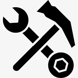 锤和双面扳手工具图标