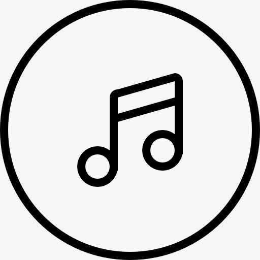 音符符号的圆形按钮概述符号图标