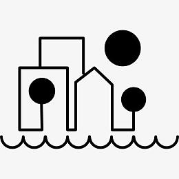 建筑物附近的海域由不同形状图标