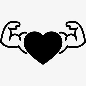 心脏肌肉男体操运动员的手臂图标