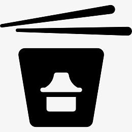 中国食品盒和筷子图标
