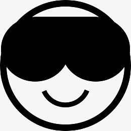 表情冷酷的脸，带着墨镜图标