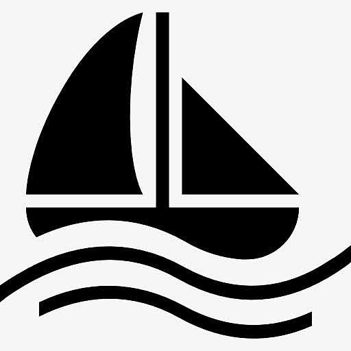帆船的黑色符号图标