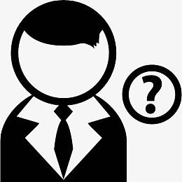 男性用户的西装，质疑Mark Button 图标