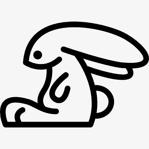 兔子的轮廓侧面图标