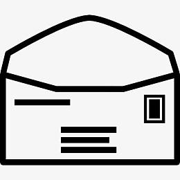 打开信封的详细邮寄地址和邮票图标